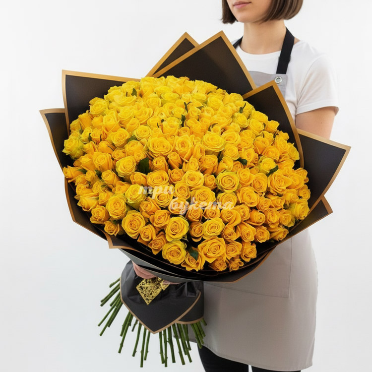 101 желтая роза