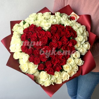 101 роза сердце в крафте